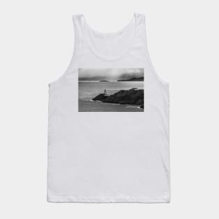 Howth Cliffs, Dublin, Ireland, black and white Tank Top